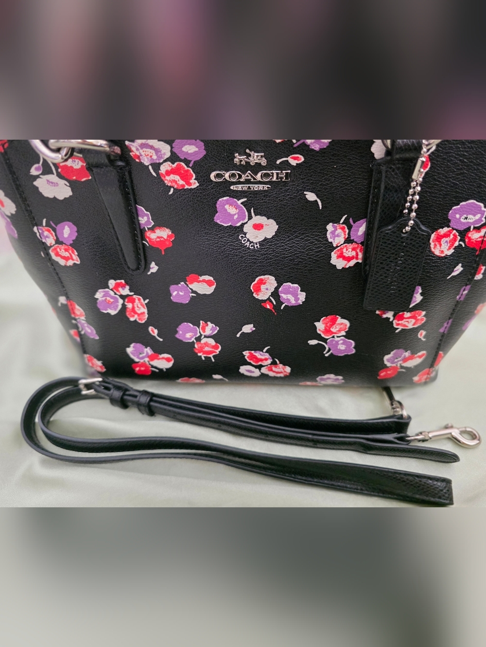 COACH MINI CHRISTIE CARRY ALL IN SMALL WILDFLOWER PRINT COATED CANVAS - Picture 5 of 8